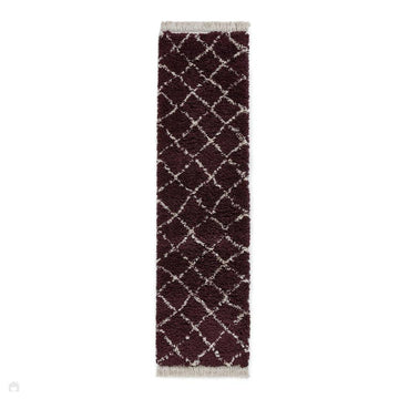 Boho 5413 Modern Moroccan Berber Soft Plush Shaggy Purple Runner-Think Rugs-Rug Love - The Most Loved Rug Store